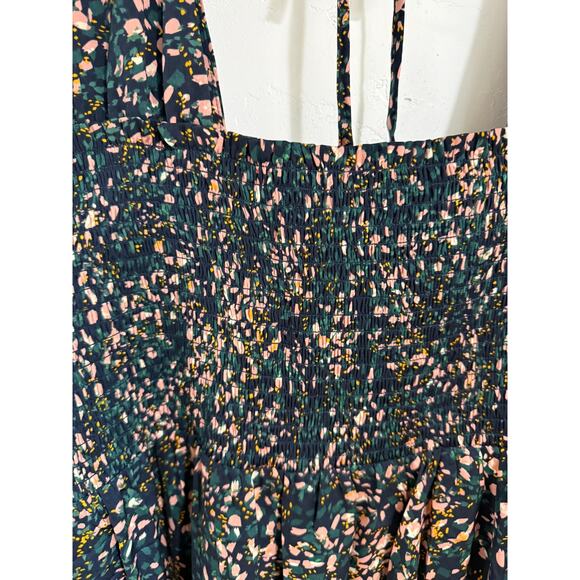 Ingrid & Isabel Smock Bodice Printed Square Neck Midi Maternity Dress Womens XL - Picture 3 of 8